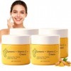 Crème Corps au Curcuma et Vitamine C pour Visage & Corps,Lotion Éclaircissante pour Teint Irrégulier, Crème Hydratante au Cur...