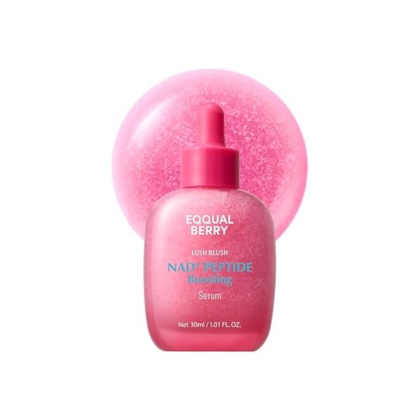 EQQUALBERRY NAD+ Peptide Boosting Serum 30ml – Sérum Visage Éclat et Fermeté avec Peptides, Hydratation Intense et Texture Li