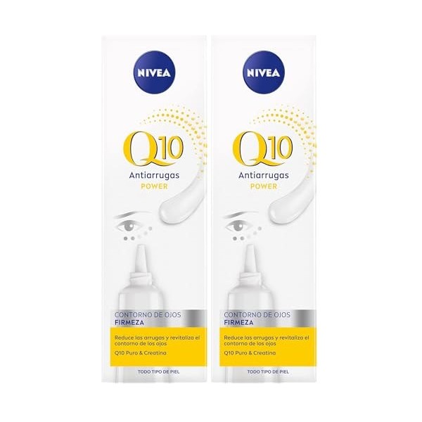 Nivea Visage Q10 Plus Antiarrugas - Crema contorno de ojos - 15 ml Lot de 2 Crème Jour et Nuit