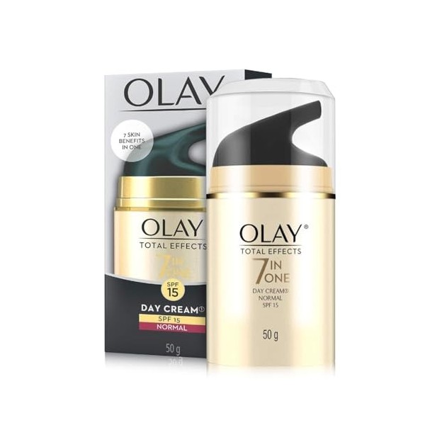 Olay Total Effects Crème de jour 7 en 1 normale SPF 15 jusquà 2 fois de puissance pour le renouvellement de la peau , 50 g