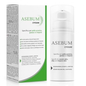 Asebum Cream | Crème anti-acné | Lutte contre l’acné, les boutons et les points noirs | Crème visage pour les peaux grasses e