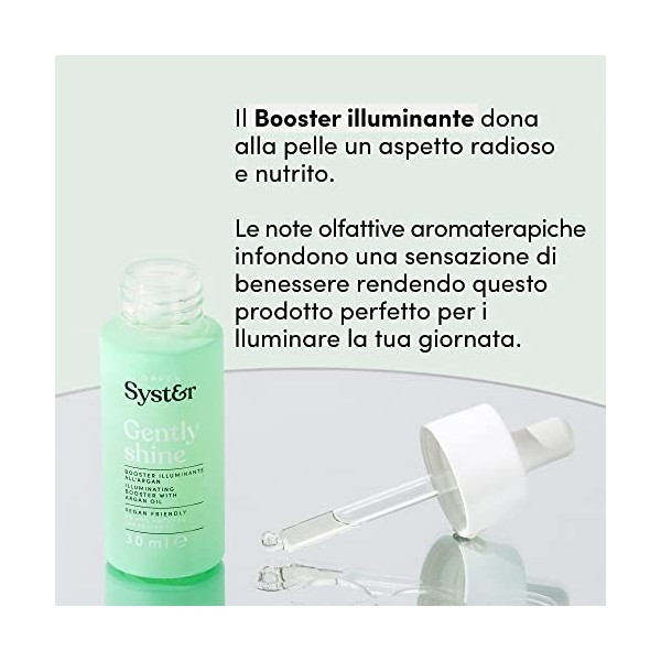 Syster Sérum Booster Illuminant et Hydratant à base dHuile dArgan et dHuile de Jojoba - Végan, Made in Italy, Sans paraben