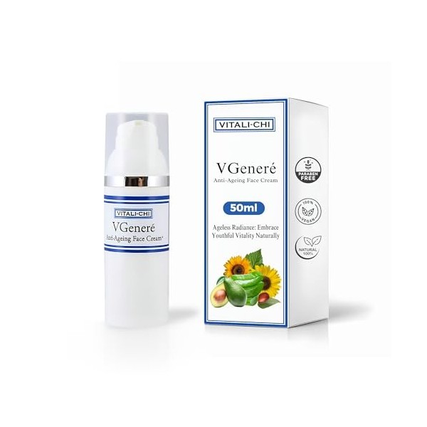 Vitali-Chi Idratante Anti Aging Crema Viso w / vitamine A, E, C & Pro-Vitamina B5 - Anti rughe Crema Viso 50ml - Anti Aging