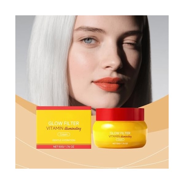 Crème pour le visage éclaircissante aux vitamines, hydratant hydratant en profondeur pour une hydratation durable, crème pour...