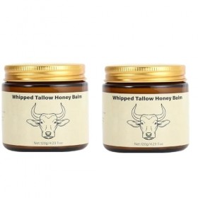Suif de bœuf pour la peau, baume corporel au suif et au miel, crème hydratante naturelle pour le visage et le corps, soulagem...