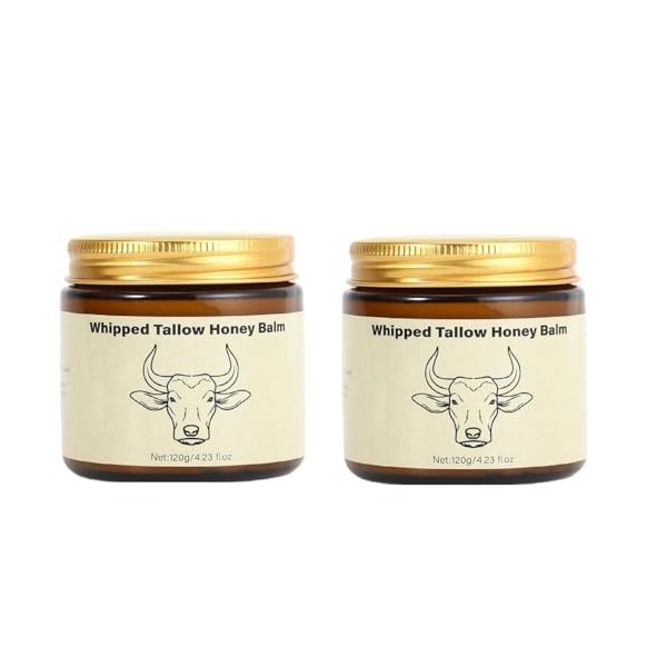 Suif de bœuf pour la peau, baume corporel au suif et au miel, crème hydratante naturelle pour le visage et le corps, soulagem...