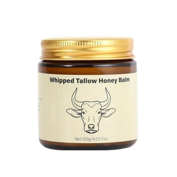 Suif de bœuf pour la peau, baume corporel au suif et au miel, crème hydratante naturelle pour le visage et le corps, soulagem...