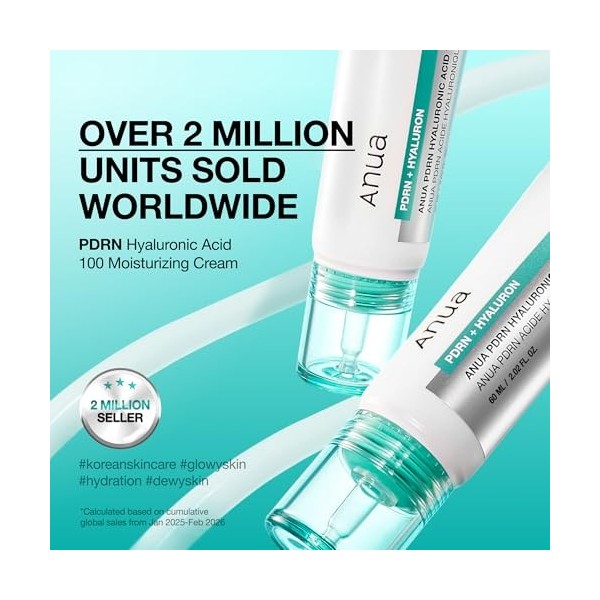 Anua PDRN Crème Hydratante Visage – Crème Hydratante à l’Acide Hyaluronique, Éclat & Hydratation, Peau Sèche & Sensible, Skin