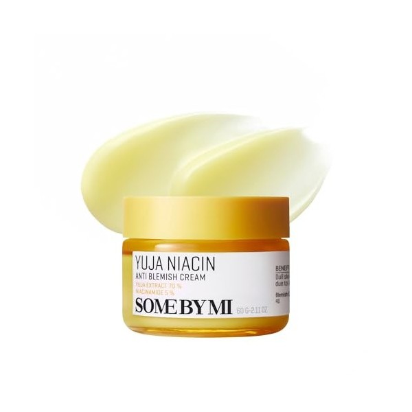 SOME BY MI Yuja Niacin Crème Anti-Imperfections 60 ml – Soin coréen éclaircissant à 5% niacinamide – Crème quotidienne anti-t