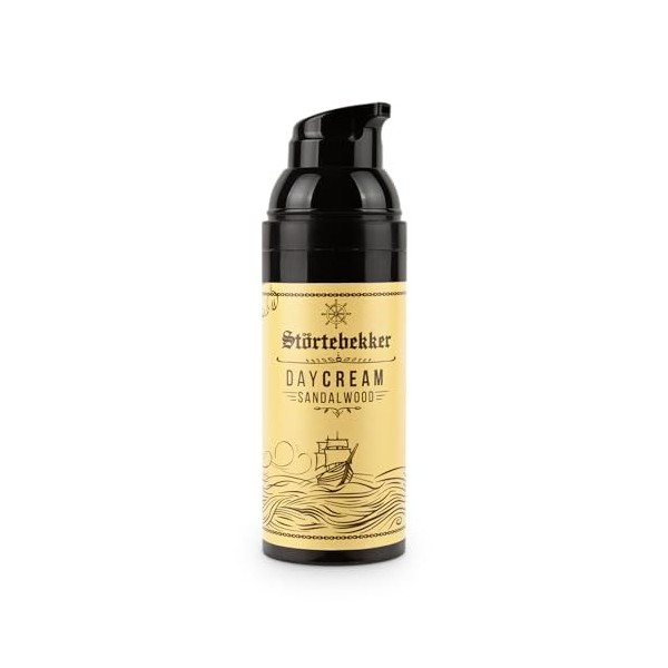 Störtebekker® Premium Crème de jour au bois de santal – Contient de lhuile damande et de lhuile de jojoba contre les irrit