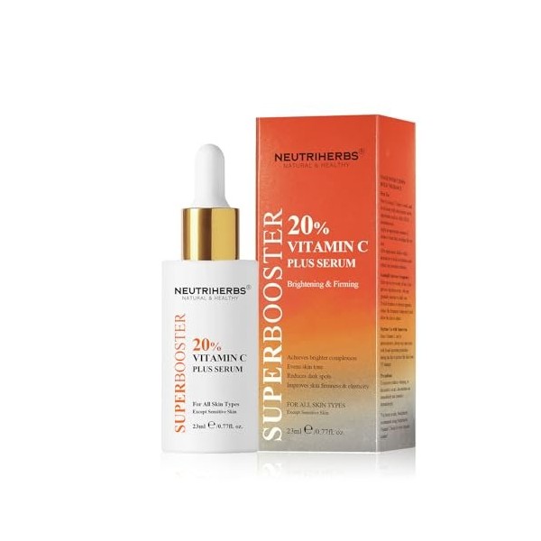 Neutriherbs Advanced 20% de Vitamine C Sérum pour le Visage 23 ml Renouvellement & Éclat – Éclaircissant et Anti-âge, Antioxy