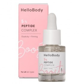 HelloBody Booster 5% Complexe Peptidique 15 ml – Serum visage pour une peau lisse et raffermie – Serum anti tache visage– R