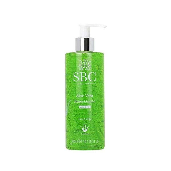 SBC Skincare - Gel hydratant pour le visage et le corps à laloe vera - 300 ml - Aide à apaiser, protéger et régénérer la pea