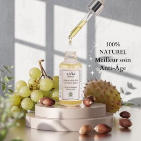 Sérum Visage Nourissant Anti-age 100% Naturel- Huile de Figue de Barbarie & Huile dArgan -30 ml-Non gras-Nourrit, Répare, Pr