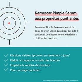 Remescar Sérum Visage Anti-Boutons 30ml – Acide Salicylique – Réduit Boutons, Points Noirs & Imperfections – Sérum Anti-Acné 
