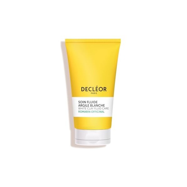 Decléor Soin Fluide Argile Blanche Romarin Officinal 50ml – Crème Visage Matifiante Peaux Grasses, Régule le Sébum, Affine le