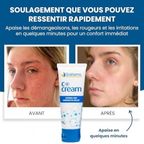 Grahams Natural C+ Cream - Pour Peaux Sèches, Démangeantes, Rouges et à Tendance Eczémateuse - Au Miel de Manuka et au Calend