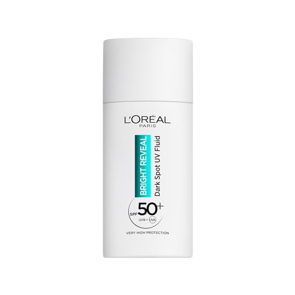LOréal Paris LOréal Paris Bright Reveal Fluide UV SPF 50+ Visage, 2% Niacinamide et LHA + Vitamine E, Protège, prévient et 