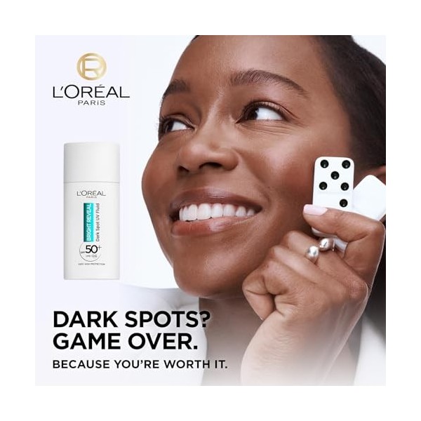 LOréal Paris LOréal Paris Bright Reveal Fluide UV SPF 50+ Visage, 2% Niacinamide et LHA + Vitamine E, Protège, prévient et 