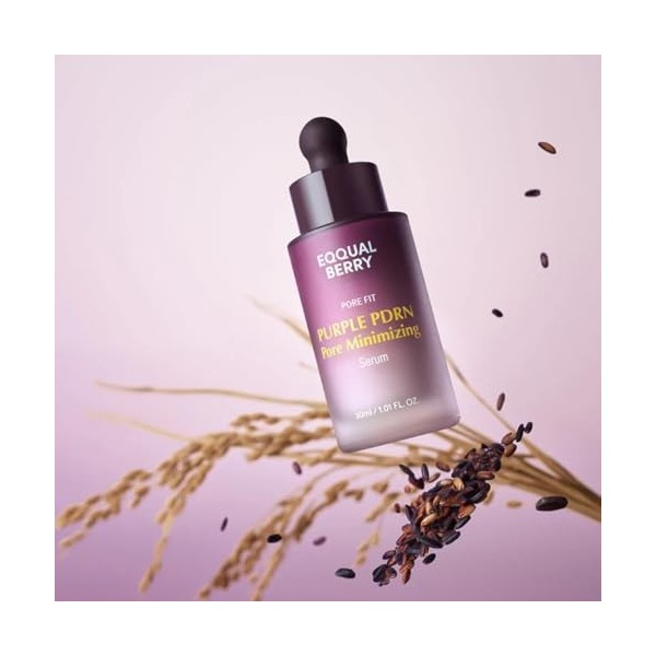Eqqual Purple PDRN Sérum Minimisant les Pores avec Extrait de Riz, 30ml - Made in Korea