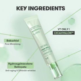 VT Cica Reti-A Crème 0.05%, 30ml, avec Cicahyalon et Bakuchiol, Anti-âge et Réduction des Pores
