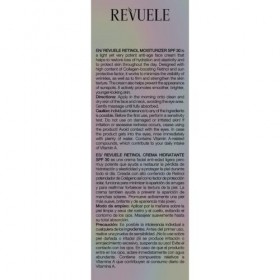 REVUELE Retinol Moisturizer SPF 30 Crème hydratante anti-âge avec rétinol et vitamine C contre les rides, la peau terne et le