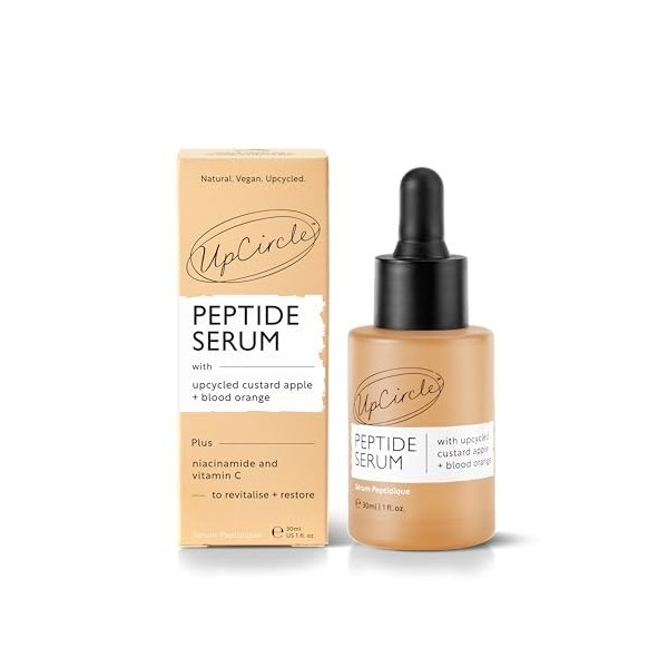 UpCircle Sérum peptidique 30 ml - Améliore lélasticité de la peau + Augmente le collagène - Cherimoya Riche en vitamine C + 
