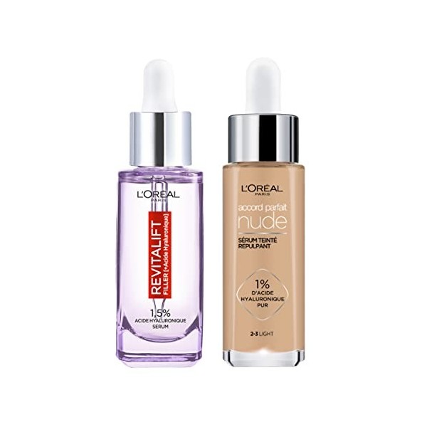 LOréal Paris - Sérum Teinté Repulpant - Accord Parfait - Teinte : 2-3 Light - 30 ml + LOréal Paris - Revitalift Filler - Sé