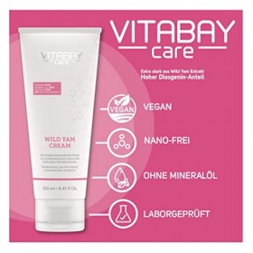 Vitabay Wild Yam Cream 250 ml - Extrait dIgname Sauvage Discorea Villosa 80% et Diosgénine 64% - Soin Naturel Quotidien po