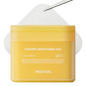 MEDIHEAL Vitamide Lot de 100 tampons éclaircissants hypoallergéniques avec niacinamide argousier stimulant léclat pour une p