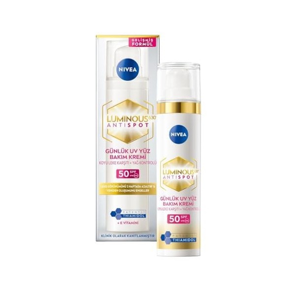 Nivea - Cellular Luminous 630 - Crème de jour anti-taches triple protection SPF 50-40 ml - Crème de jour pour femme - Crème a...