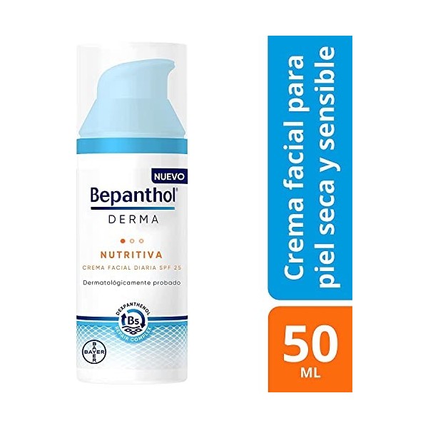 BEPANTHOL Derma Crème Quotidienne Nourrissante pour le Visage SPF25 50ml 