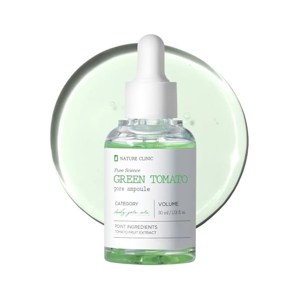 TOSOWOONG Ampoule à pores de tomate verte avec hamamélis à la tomate verte et acide hyaluronique pour hydratant pour le visag