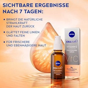 NIVEA Cellular Professional Sérum Vitamine C 30 ml , sérum hydratant à la vitamine C, sérum anti-rides pour un teint plus un