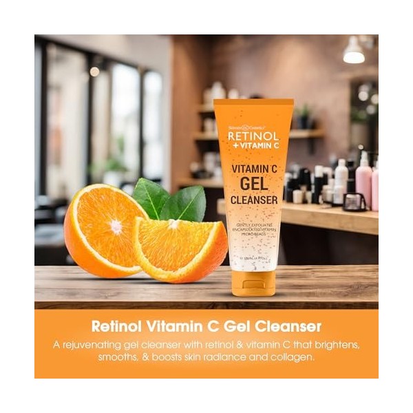 LIVAURA Nettoyant Visage au Rétinol + Vitamine C, illumine et réduit les signes du vieillissement, les ridules et la texture 