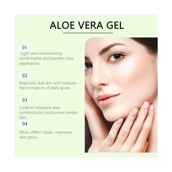Gel Apaisant À Laloe Vera - Favorise La Réparation Quotidienne de la Peau, Illumine le Teint, Améliore la Texture de la Peau ...