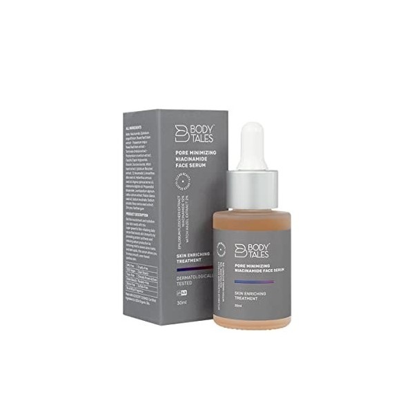 BODYTALES Pore Minimizing Niacinamide Face Serum, Reduced Skin Dryness, Lighten Hyperpigmentation, Minimize Enlarged Pores, B