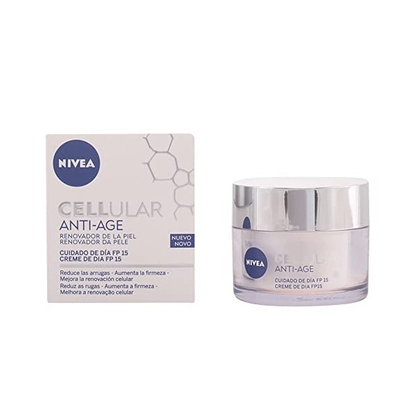 NIVEA Hyaluron Cellular Filler Cuidado de Día FP15 1 x 50 ml , crema antiarrugas con ácido hialurónico, crema antiedad, crem