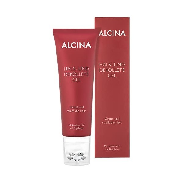 ALCINA Gel pour le cou et le décolleté - 1 x 100 ml - Lisse les rides et raffermit la peau - Crème hydratante à lacide hyalu