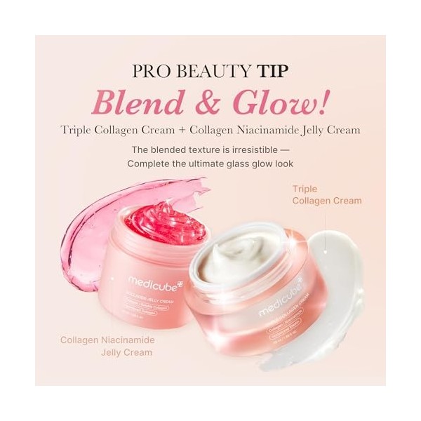 medicube Routine Double Action: Crème Gelée Repulpante au Collagène 110ml & Crème Triple Collagène 50ml | Niacinamide, Acide ...