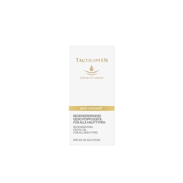 TAUTROPFEN Naturkosmetik Huile de soin régénérante pour le visage 15 ml , texture légère, absorption rapide, avec coenzyme Q