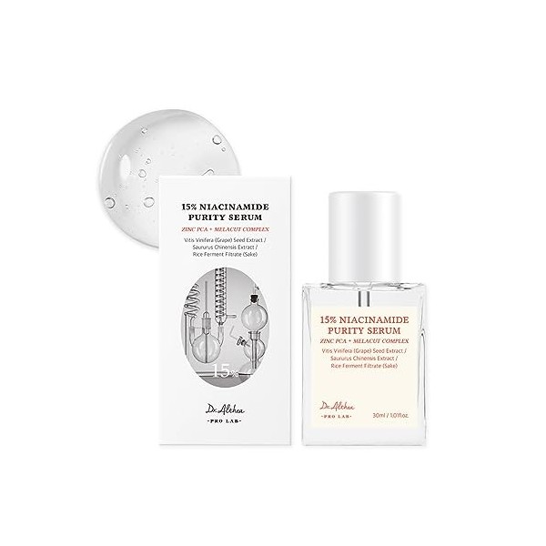 Dr.Althea Sérum 15% Niacinamide - Amélioration Générale du Teint et Texture, Soins des Pores, Controle avec Zinc. Formule Vég...