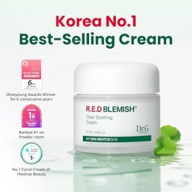 Dr. G NEW RED Blemish Clear Soothing Cream 70 ml 2,36 oz Gowoonsesang Cosmetic, Crème hydratante de restauration Crème Jour e...