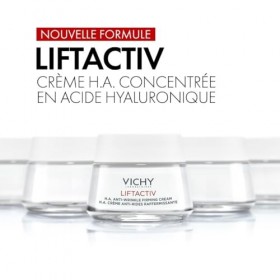 Vichy, Liftactiv H.A., Crème de Jour Anti-Rides & Anti-Âge, Lisse & Repulpe, Enrichi en Rhamnose & Néo-Hespéridine, Pour Peau