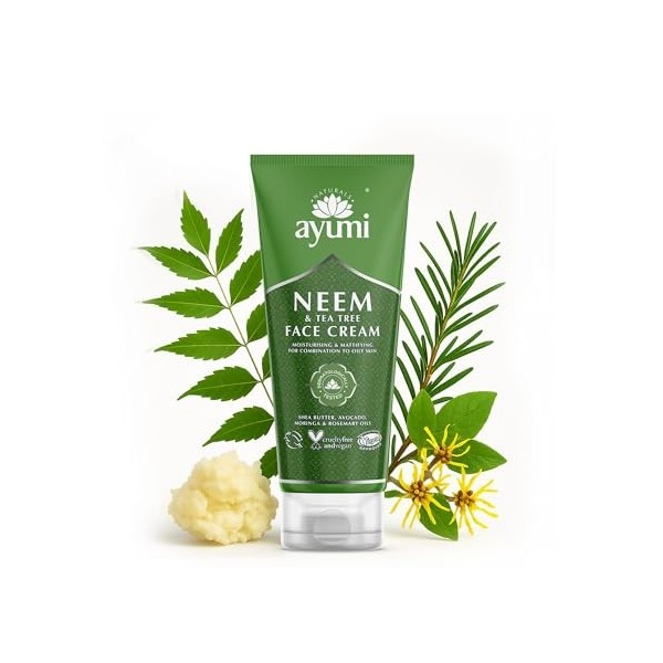 Ayumi Turmeric & Shea Butter Face Cream, Vegan and Cruelty Free, Dermatologically Tested, 2 x 100ml Crème Jour et Nuit