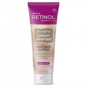 Crème nettoyante anti-âge Retinol - La crème nettoyante quotidienne nettoyante en profondeur exfolie pour améliorer la textur