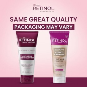 Crème nettoyante anti-âge Retinol - La crème nettoyante quotidienne nettoyante en profondeur exfolie pour améliorer la textur
