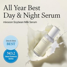 mixsoon Sérum au Lait de Soja – Sérum Hydratant et Raffermissant aux Soja Fermentés, Collagène Végan Type Baby & Complexe de ...