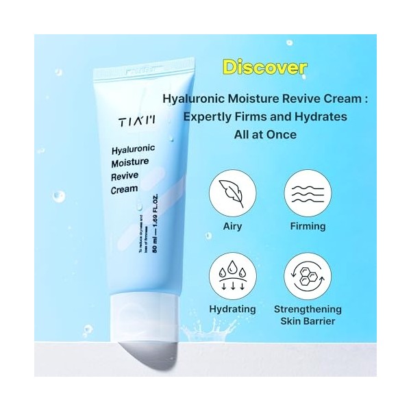 TIAM Tiam Hyaluronic Moisture Revive Crème hydratante pour le visage pour peaux sèches et déshydratées 50 ml Crème Jour et Nuit