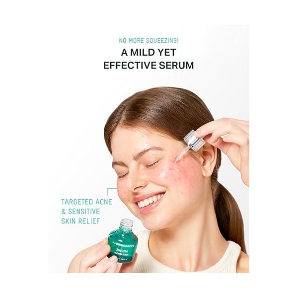 BRING GREEN Zinc Teca Trouble Serum | Sérum léger contre lacné, effet apaisant pour les peaux abîmées, améliore la peau en 3 ...